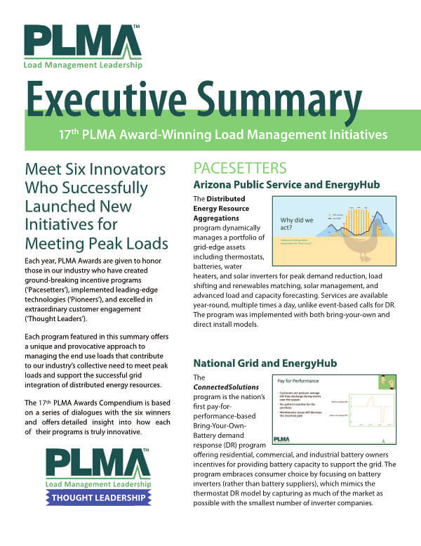 17th PLMA Award-Winning Load Management Initiatives Cover